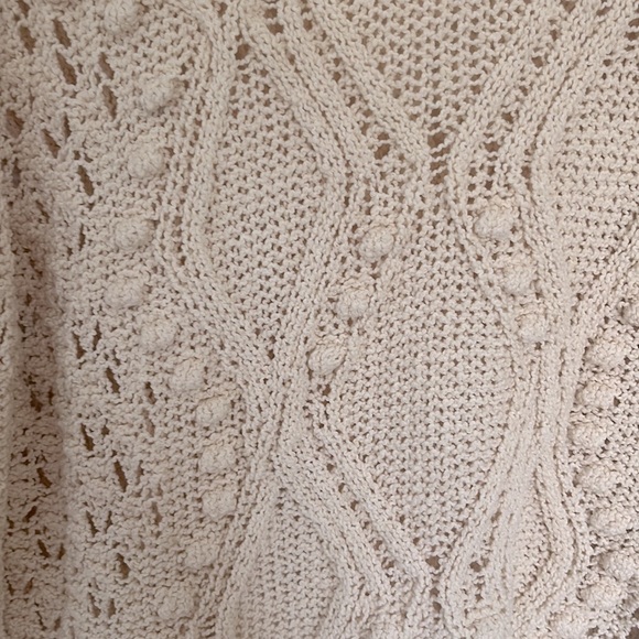 Zara Cream Crochet Knit Pullover Sweater - Picture 3 of 5